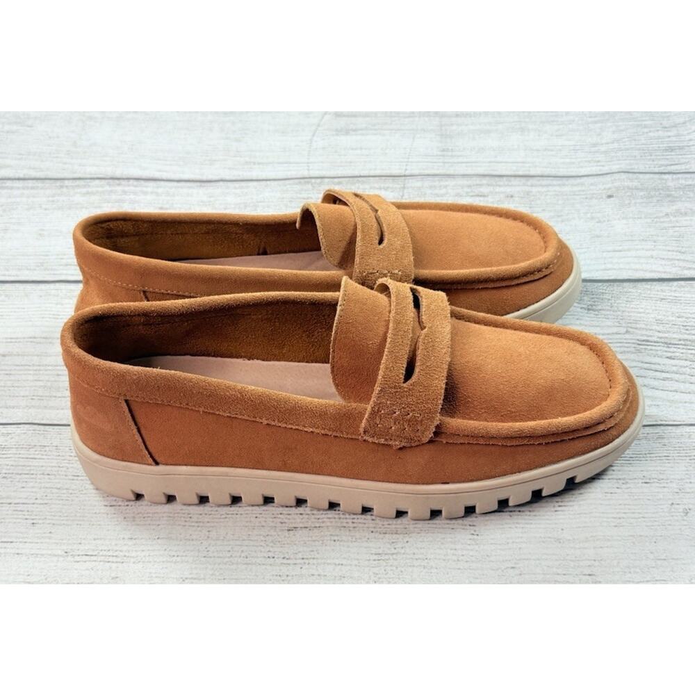 PROJECT CLOUD Women's Filide Suede Comfort Loafers Slip On Cushioned Tan Size 10 - Picture 3 of 7